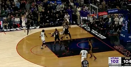 乐鱼体育官方平台-菲利波夫斯基关键三分未能命中，还剩2秒爵士落后76人2分